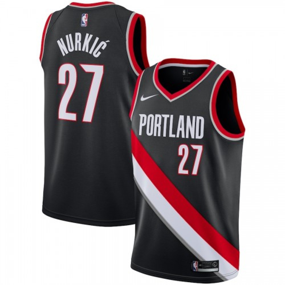 Men's Portland Trail Blazers Jusuf Nurkic #27 Black Swingman Jersey - Icon Edition-Pro Kit Vault | Brand New 26/27 Sports Jerseys